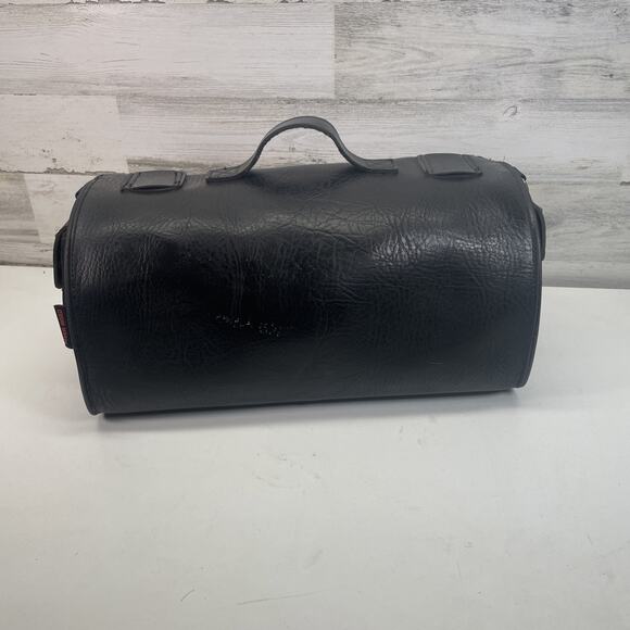 River Road Black Motorcycle Handlebar Leather Tool Bag Harley Accessory Biker - Picture 9 of 14